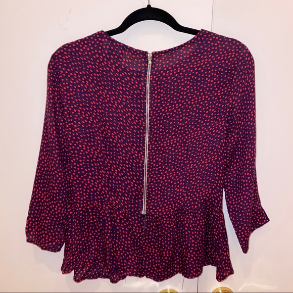 Ella Moss Paulina Polka Dot Peplum Top - Picture 4 of 4